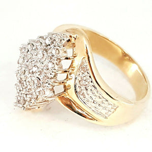 pre owned 10k Gold two tone Women Ring With 0.25 Ct Genuine Diamonds Size 7.5