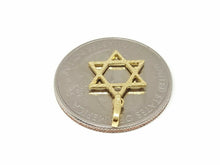 Load image into Gallery viewer, 14k yellow gold star of David Jewish Israel charm pendant religious jewelry 0.6g
