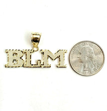 Load image into Gallery viewer, New 10k yellow gold BLM black lives matter pendant charm fine gift unisex 4.2g
