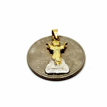 Load image into Gallery viewer, New 14k two tone gold divino nino baby Jesus religious pendant fine jewelry 0.8g
