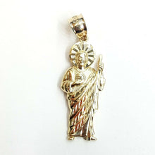 Load image into Gallery viewer, 10k yellow gold saint Jude juda pendant charm fine religious gift jewelry 1.6g
