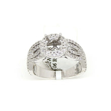 Load image into Gallery viewer, 0.54Ct Natural Diamond 14k White Gold Semi Mount halo Ring round center size 7
