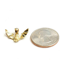 Load image into Gallery viewer, New 14k yellow gold bat full body pendant charm gift fine jewelry polished 1.8g
