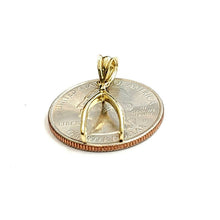 Load image into Gallery viewer, New 10k yellow Gold solid wishbone pendant lucky good luck fine gift jewelry 1g
