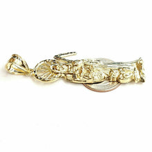 Load image into Gallery viewer, 10k yellow gold Santa Muerte holy death Pendant fine gift jewelry unisex 9.2g
