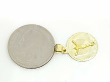 Load image into Gallery viewer, 14k yellow gold round Jesus pendant charm gift religious fine jewelry 0.63" 1.2g
