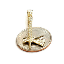 Load image into Gallery viewer, New 14k Yellow Gold Solid 3D AXE Pendant charm outdoor tool fine jewelry 2.8g
