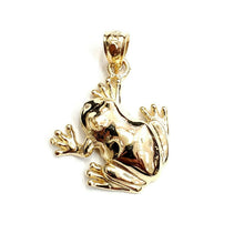 Load image into Gallery viewer, New 14k yellow gold frog pendant charm shiny gift unisex fine jewelry 2.9g

