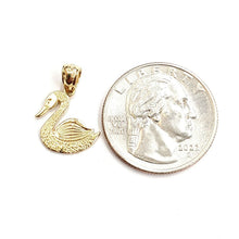 Load image into Gallery viewer, New 14k yellow Gold tiny duck bird Pendant charm gift fine jewelry 1.1g
