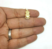 Load image into Gallery viewer, New 14k yellow gold 3D hollow owl full body pendant charm gift fine jewelry 1.5g
