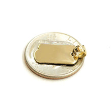 Load image into Gallery viewer, 14k yellow Gold Tiny medical ID dog tag name tag Pendant charm fine jewelry 1.4g
