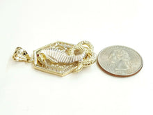 Load image into Gallery viewer, New 14k two tone Gold cobra snake Pendant charm fine jewelry 3D red eye 9.3g
