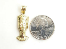 Load image into Gallery viewer, New 10k yellow Gold Egyptian Nefertiti Queen Cleopatra head Pendant jewelry 2.3g

