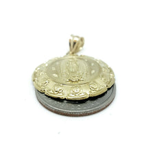 Load image into Gallery viewer, 10k yellow gold round virgin Guadalupe Pendant fine religious jewelry 1.04" 2.1g
