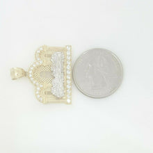 Load image into Gallery viewer, 14k two tone gold last supper pendant charm with zirconia religious jewelry 4.7g
