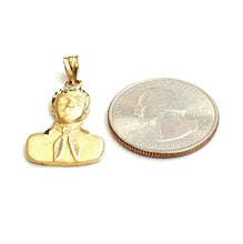 Load image into Gallery viewer, 14k yellow gold Jesus Malverde Narco saint Sinaloa pendant charm fine gift 2.2g

