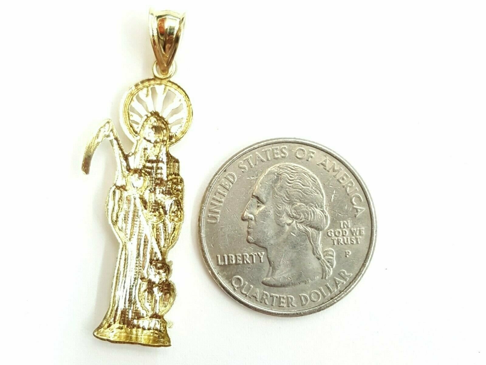 10KT Yellow Gold 2024 Santa Muerte Charm 7.1 Grams