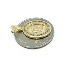 Load image into Gallery viewer, 14k gold oval virgin Mary Guadalupe pendant charm religious gift jewelry 1.3g

