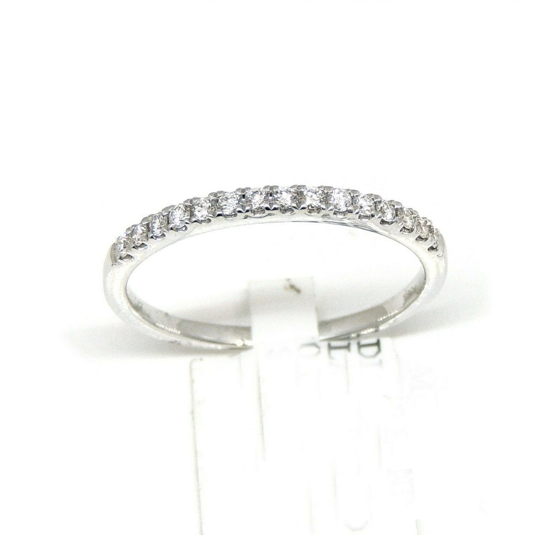New 0.18ct genuine diamond 14k White Gold Women wedding band Ring jewelry Size 7
