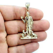 Load image into Gallery viewer, New 10k yellow gold saint Lazaro pendant charm fine religious gift jewelry 8.1g
