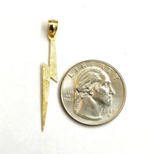 Load image into Gallery viewer, New 14k yellow gold lightning bolt pendant charm gift fine jewelry 0.8g
