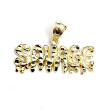 Load image into Gallery viewer, New 10k yellow Gold Savage Pendant charm diamond cut fine gift jewelry 1.9g
