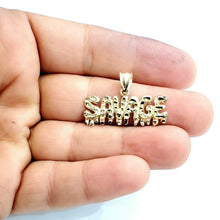 Load image into Gallery viewer, New 10k yellow Gold Savage Pendant charm diamond cut fine gift jewelry 1.9g
