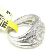 Load image into Gallery viewer, 0.90ct Genuine diamond 14k White Gold Women Ring wide band fine jewelry Size 7
