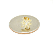 Load image into Gallery viewer, New 14k yellow Gold 0.11Ct Round Diamond star stud Earrings Push Back Fastening
