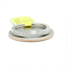 Load image into Gallery viewer, 0.20ct genuine diamond 14k White Gold curved Women Ring fine jewelry Size 6.75
