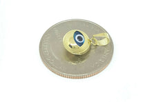 Load image into Gallery viewer, New 14k yellow gold blue evil eye pendant charm fine gift jewelry for her 0.7g
