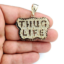 Load image into Gallery viewer, New 10k yellow Gold Thug Life word Pendant charm diamond cut fine jewelry 8.3g
