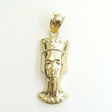 Load image into Gallery viewer, New 10k yellow Gold Egyptian Nefertiti Queen Cleopatra head Pendant jewelry 2.1g
