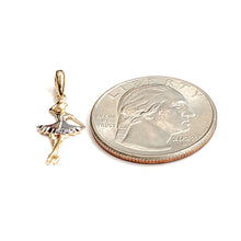 Load image into Gallery viewer, 14k two tone Gold ballerina dancer Pendant gift for her fine jewelry gift 0.8g
