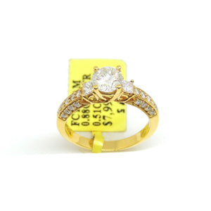 1.39Ct Natural Diamond 18k yellow Gold women Wedding Engagement Ring Size 6.75