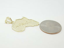 Load image into Gallery viewer, New 10k yellow gold Africa continent outline map pendant charm fine jewelry 3.4g
