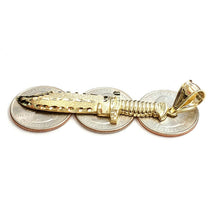 Load image into Gallery viewer, New 10k yellow Gold dagger knife Pendant charm fine gift jewelry for men 4.9g
