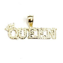 Load image into Gallery viewer, 10k yellow Gold Queen Crown Tiara Pendant charm diamond cut fine jewelry 5.9g
