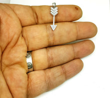 Load image into Gallery viewer, New 14k white Gold arrow pendant cubic zirconia fine jewelry gift 1.4g
