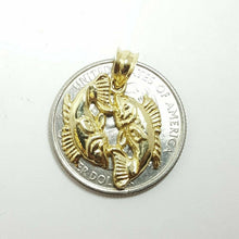 Load image into Gallery viewer, 10k yellow Gold Pisces fish zodiac Pendant charm fine gift jewelry unisex 2.1g
