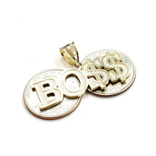 Load image into Gallery viewer, New 10k yellow Gold Boss dollar sign word Pendant charm fine gift jewelry 4.2g
