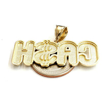 Load image into Gallery viewer, New 10k yellow Gold CASH dollar sign Pendant charm diamond cut fine jewelry 5.9g
