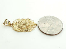 Load image into Gallery viewer, 14k yellow solid Gold lion Leo head face Pendant charm fine gift jewelry 2.7g
