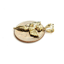 Load image into Gallery viewer, New 10k yellow Gold full body angel diamond cut Pendant charm fine jewelry 1.5g
