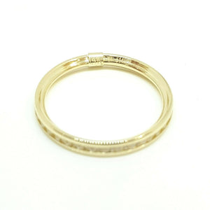 14k yellow Gold eternity wedding stackable endless band cubic zirconia size 7