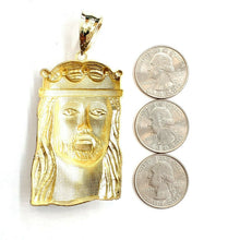 Load image into Gallery viewer, 10k yellow gold Jesus face crown head pendant charm fine religious jewelry 19.8g
