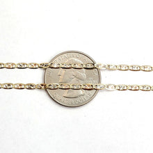 Load image into Gallery viewer, 14K tri color Gold Valentino Chain Necklace fine jewelry unisex 2.5mm 22" 4.8g
