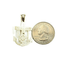 Load image into Gallery viewer, New 10k solid yellow Gold Jesus anchor and wheel Pendant charm fine jewelry 2.3g
