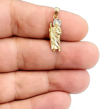 Load image into Gallery viewer, New 14k solid Gold two tone saint Jude juda Pendant charm fine gift jewelry 0.9g
