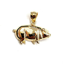 Load image into Gallery viewer, New 14k yellow Gold Pig full body animal Pendant charm fine jewelry 2.2g

